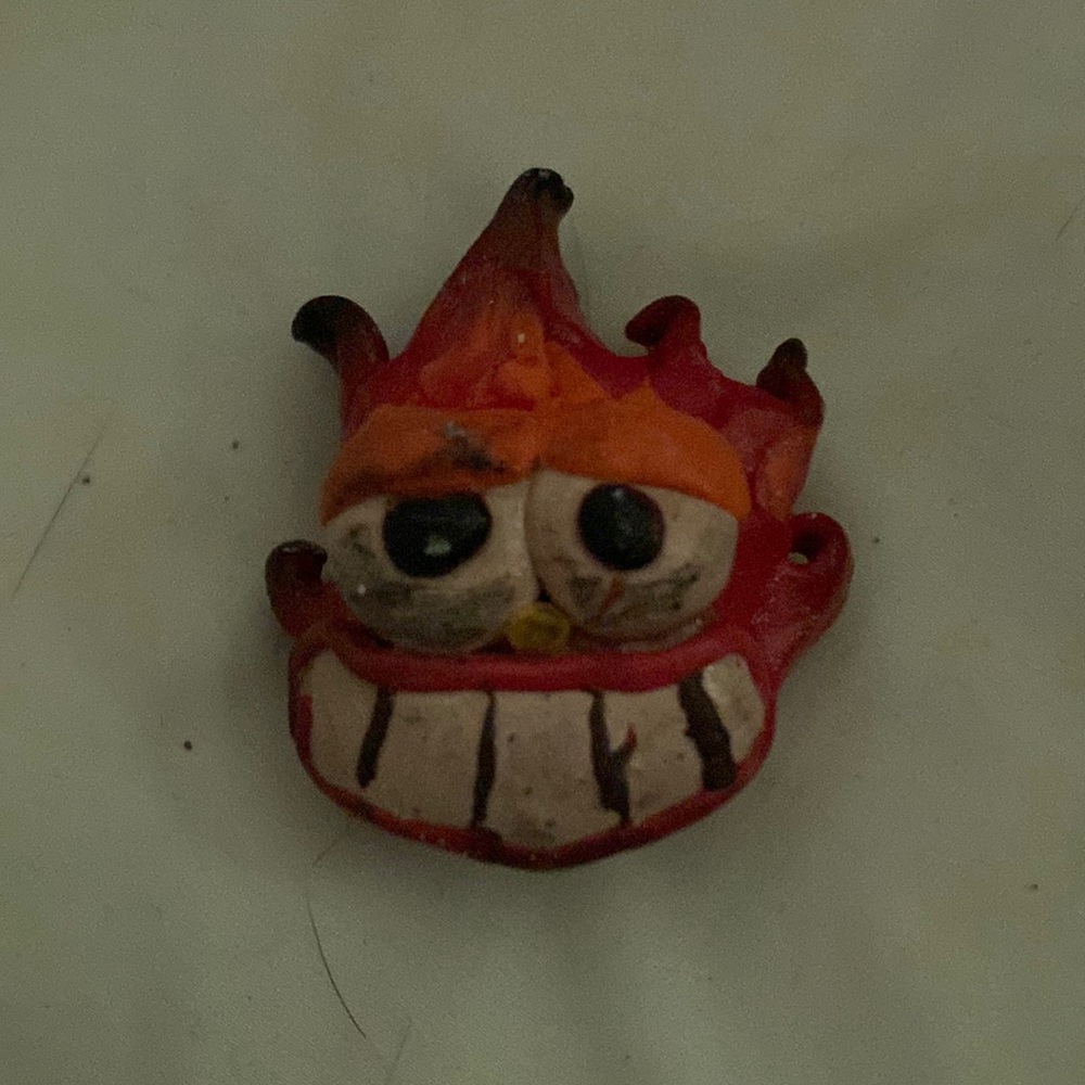 Custom clay flaming head key chain
